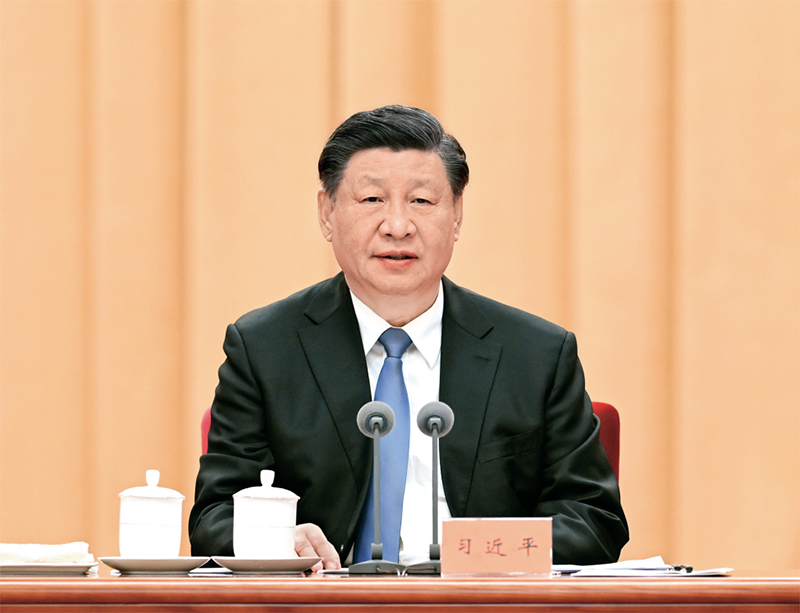 2023年1月9日，中共中央總書記、國家主席、中央軍委主席習近平在中國共產(chǎn)黨第二十屆中央紀律檢查委員會第二次全體會議上發(fā)表重要講話。 新華社記者 張領/攝