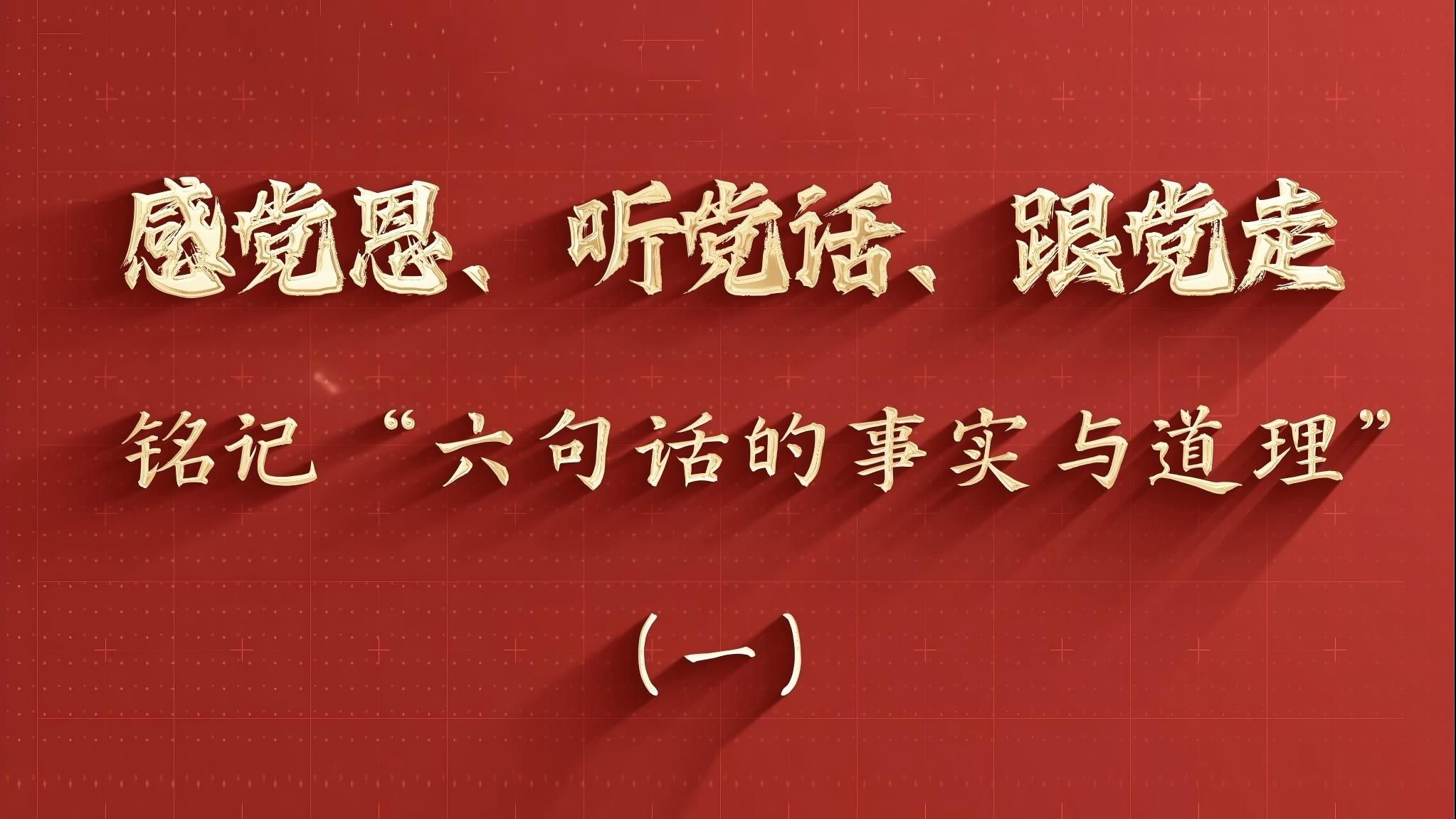 感黨恩、聽黨話、跟黨走，銘記“六句話的事實(shí)與道理”（一）